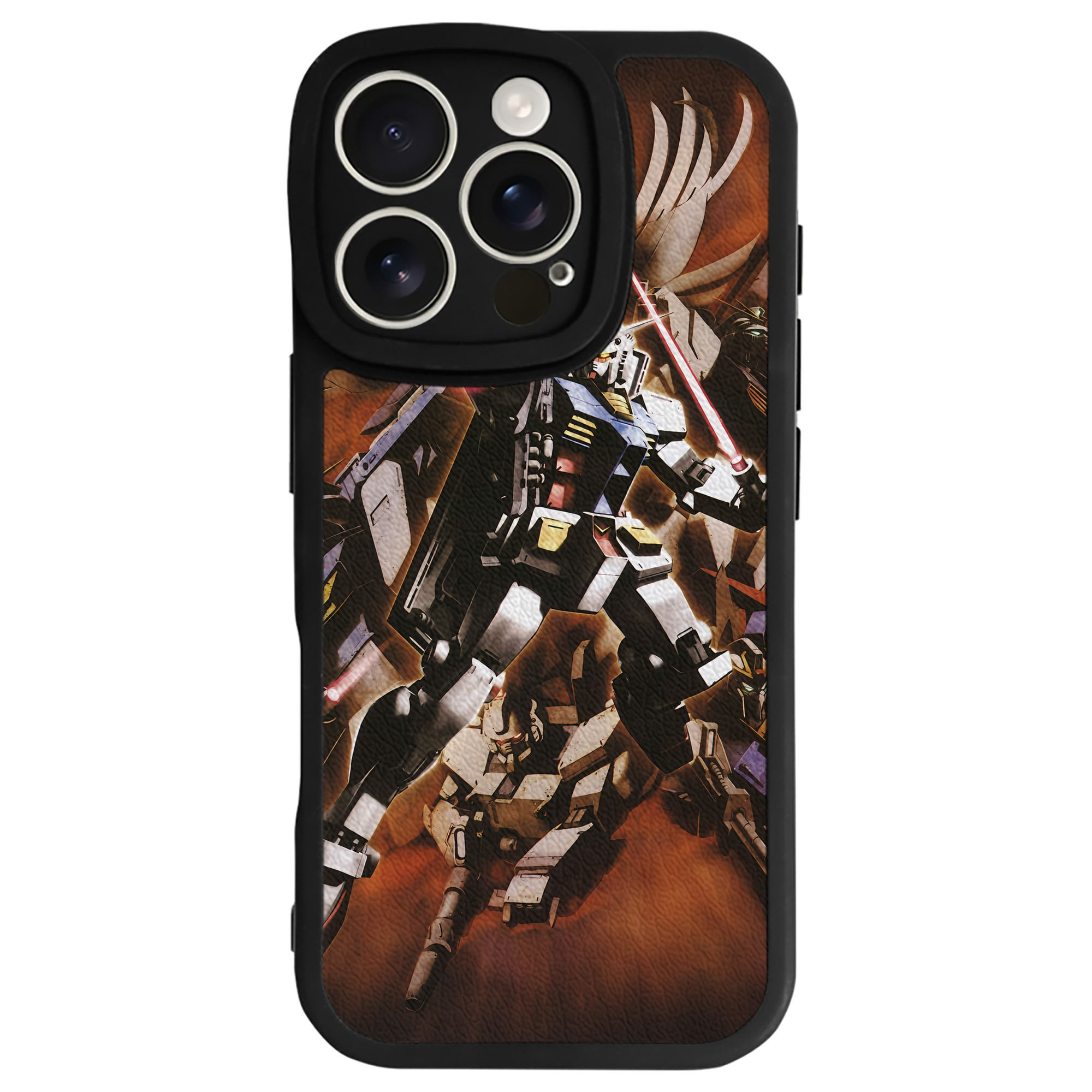 （画像用） 機動戦士ガンダム Mobile Suit Gundam 【iPhone 16シリーズ対応】シリコンスマホケース（レザー調） 材質：シリコン